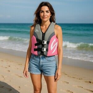 Stearns PFD Life Jacket Preserver Adult Women’s Size XL 44-48 Pink Nearly New